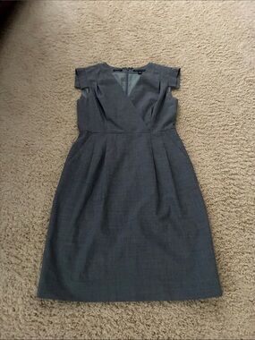 Banana Republic Charcoal Grey Cap-Sleeve Sheath Dress (size 4)